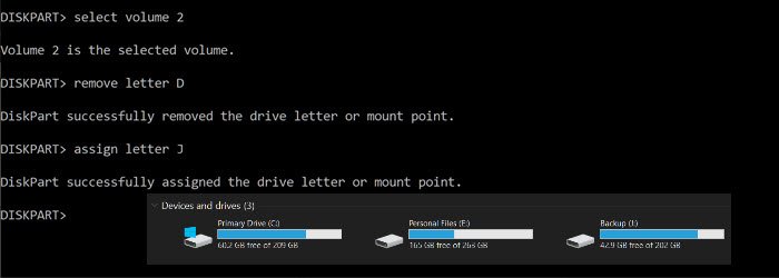 assign drive letter using diskpart