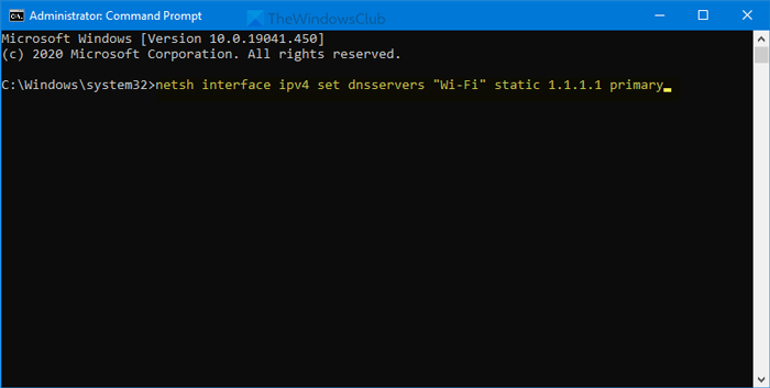 How to change DNS server using Command Prompt