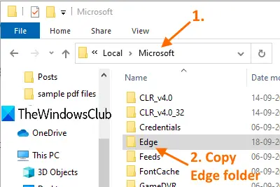 Sicherungsprofile, Erweiterungen, Einstellungen, Favoriten In Edge