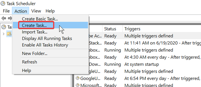 create task in scheduler for automatic amazon s3 backup