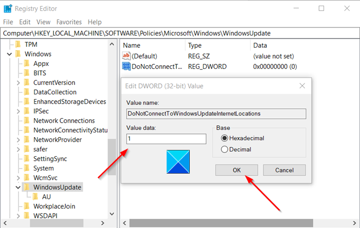 Prevent Windows 10 from connecting to any Windows Update Internet locations