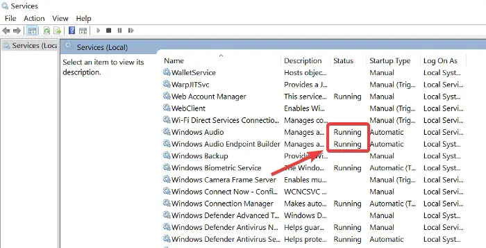 enable windows audio services