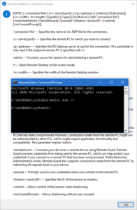 Command Line Parameters for Remote Desktop Connections
