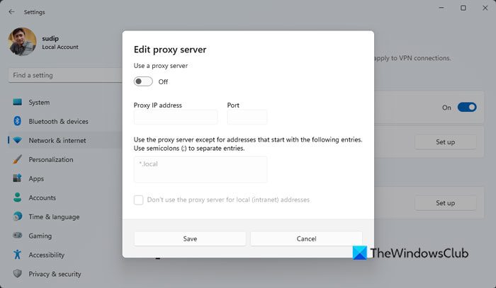 How to set up Proxy for Microsoft Store apps in Windows 11/10