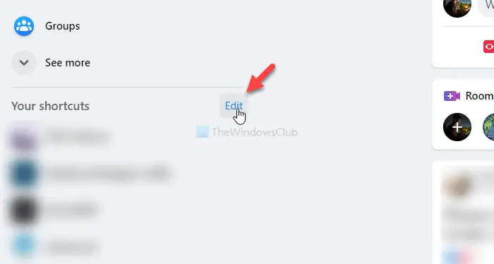 How to edit and manage Facebook Shortcuts