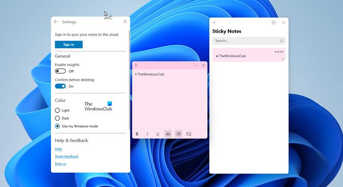 Sticky Notes in Windows 11/10: Use, save, backup, restore