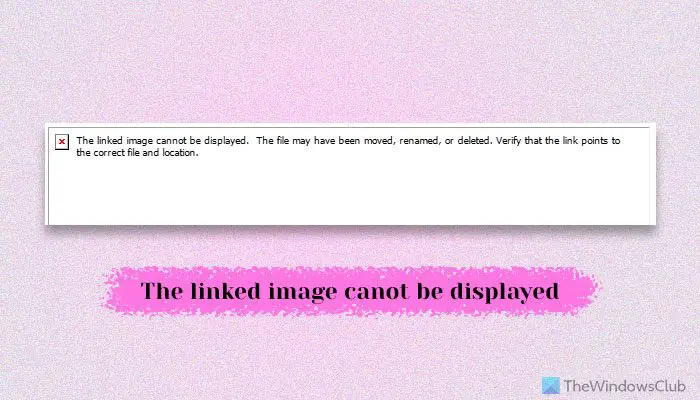 The linked image cannot be displayed in Outlook Mail