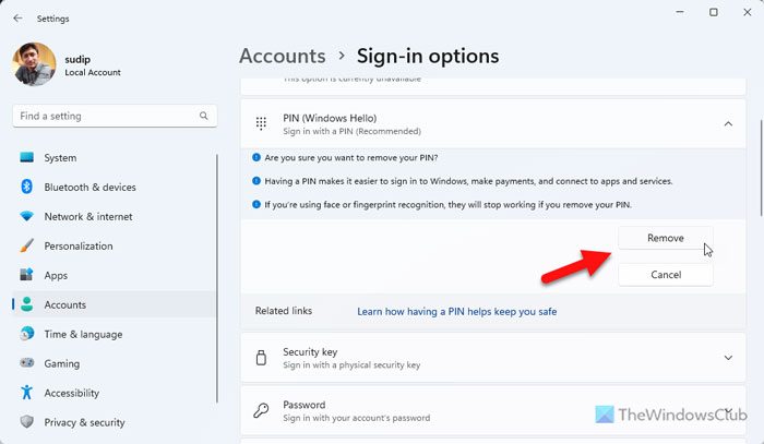 The user name or password is incorrect error on Windows 11/10 startup
