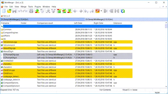 How to compare the same files in the same folder in different locations