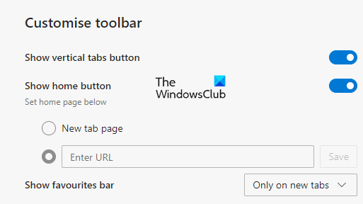 Add or Remove Vertical Tabs Button on Toolbar in Edge Chromium