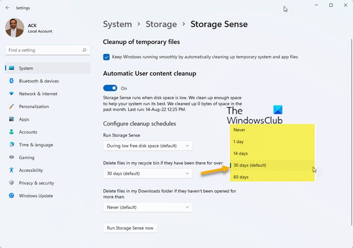Delete files in Downloads folder & Recycle Bin automatically