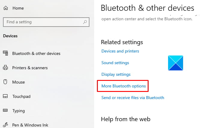 Bluetooth Add a device notification