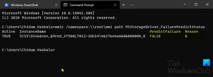 Check SMART Failure Predict Status of Drives in Command Prompt