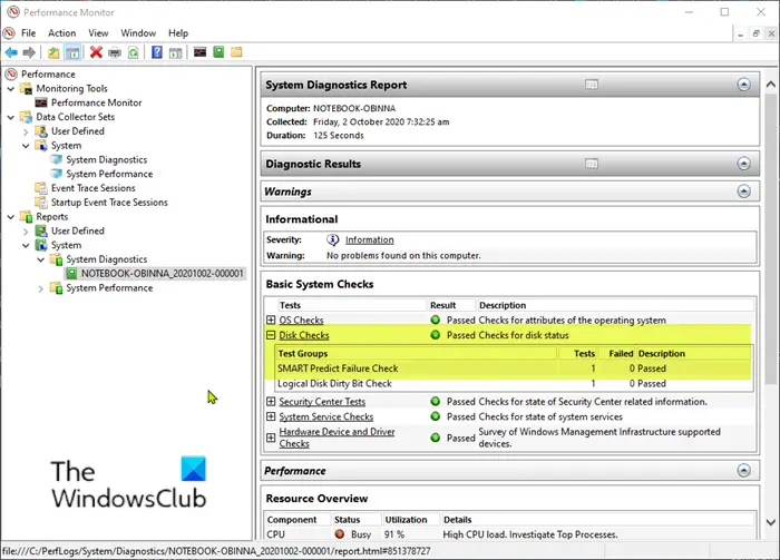 Check SMART Failure Predict Status of Drives in Performance Monitor