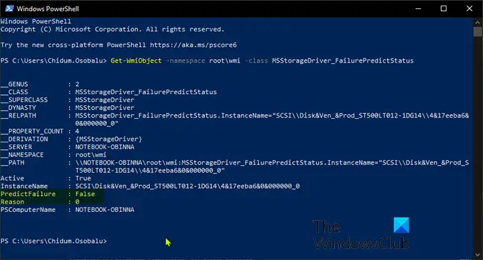 Check SMART Failure Predict Status of Drives in PowerShell