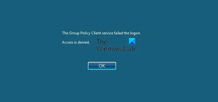 Group Policy Client service failed the logon