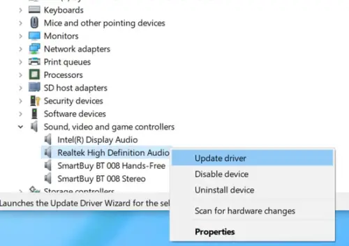 High Definition Audio Device has a driver problem in Windows 11/10