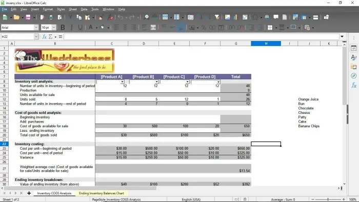 LibreOffice Calc features