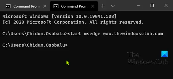 Open Edge using Command Prompt-2