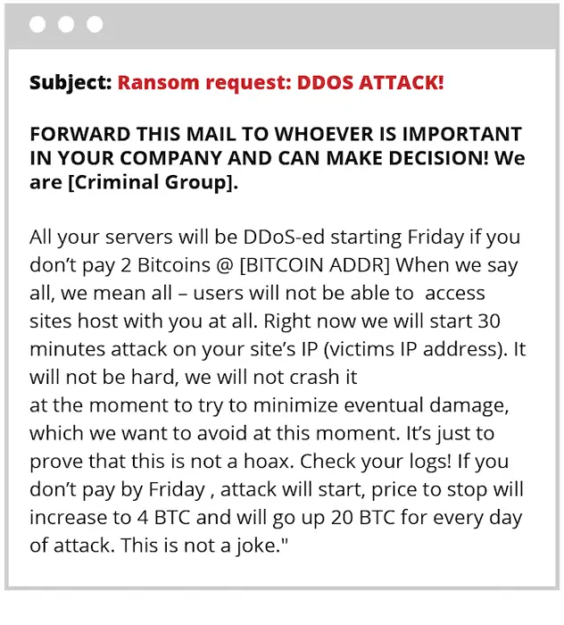 Ransom Denial of Service (RDoS)