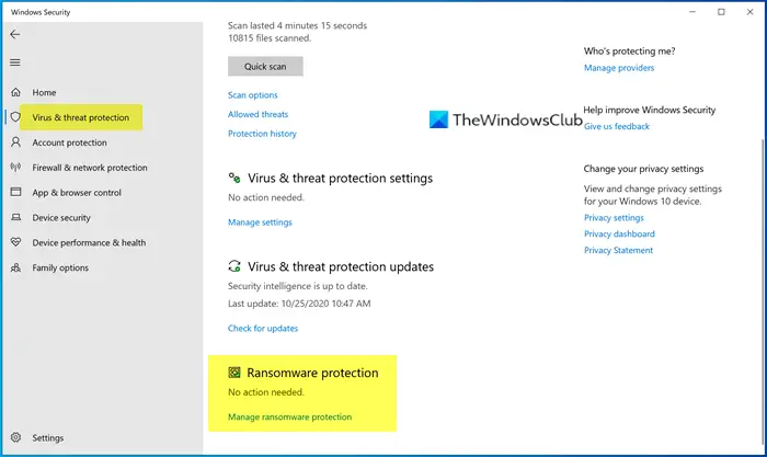 Ransomware Protection in Windows Defender