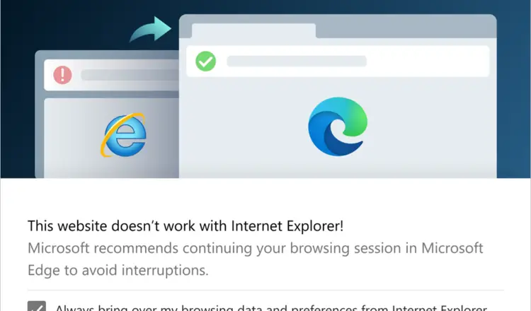 Redirection from IE to Edge