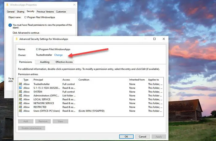 Take Ownership of WindowsApps Folder