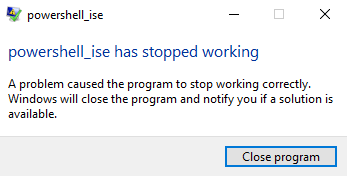 Windows PowerShell crashes after flashing on Windows 10