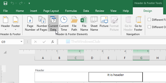 How to add Header and Footer in Excel spreadsheet