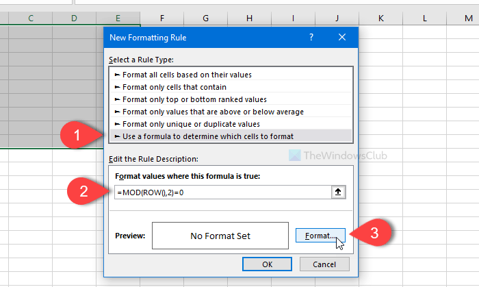 How to apply color in alternate rows or columns in Excel