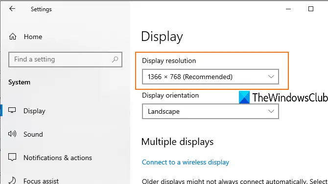 change display resolution