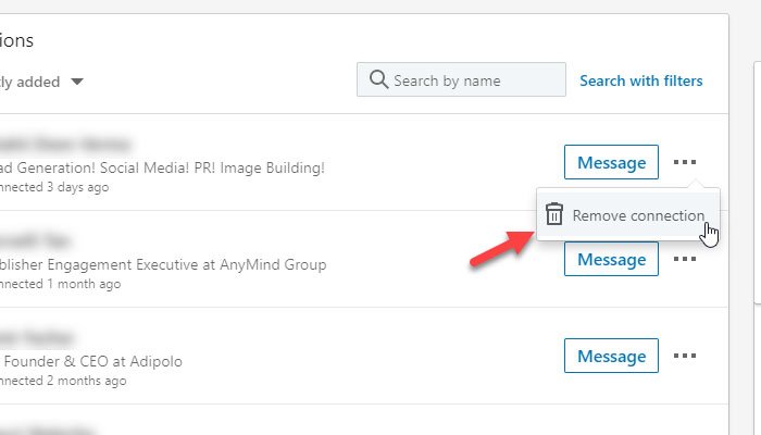 How to delete and hide LinkedIn connections