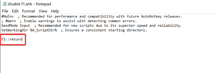 disable f1 with autohotkey