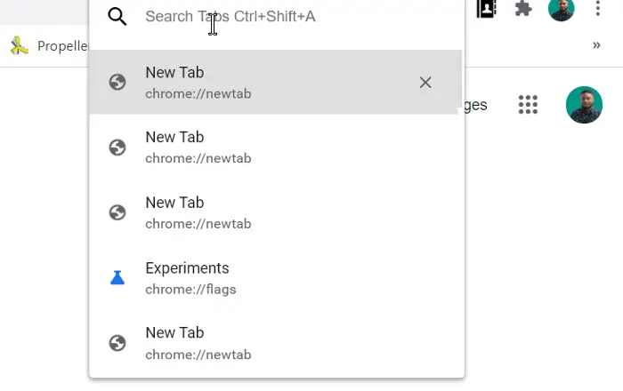 enable tab search feature