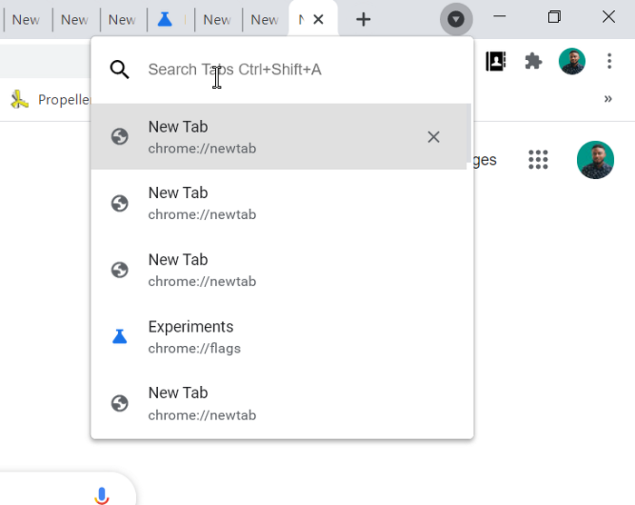 enable tab search feature