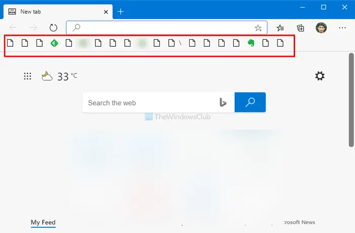 Edge does not show any icon for Favorite websites