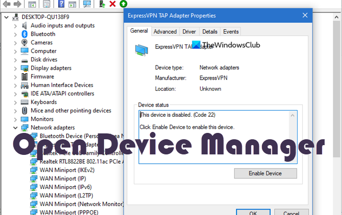 open device manager