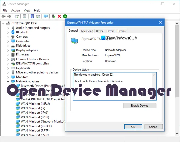 open device manager