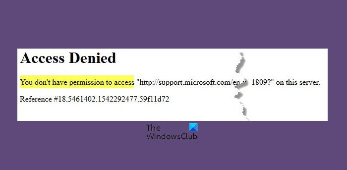 Access Denied, You don't have permission to access on this Server