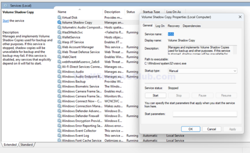 Error 0x81000101, The creation of a shadow copy has timed out