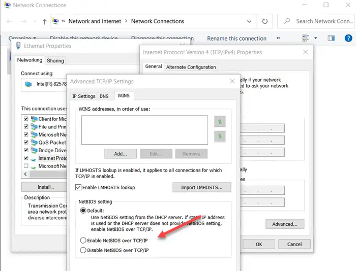 Disable NetBIOS over TCP/IP