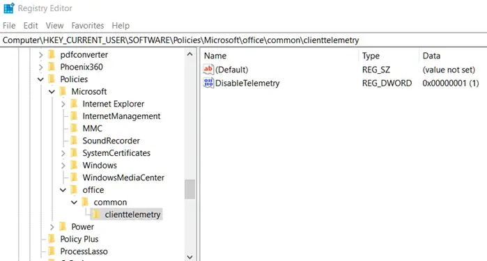 Limit Office 365 Telemetry