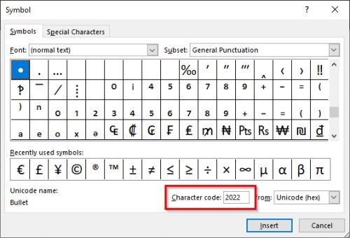 How to add bullet points to text in Excel