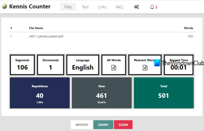 PDF word counter