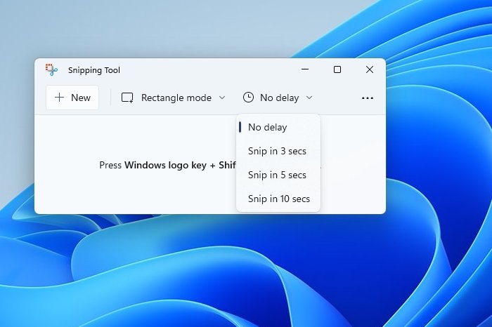 Snipping Tool Delay Timer