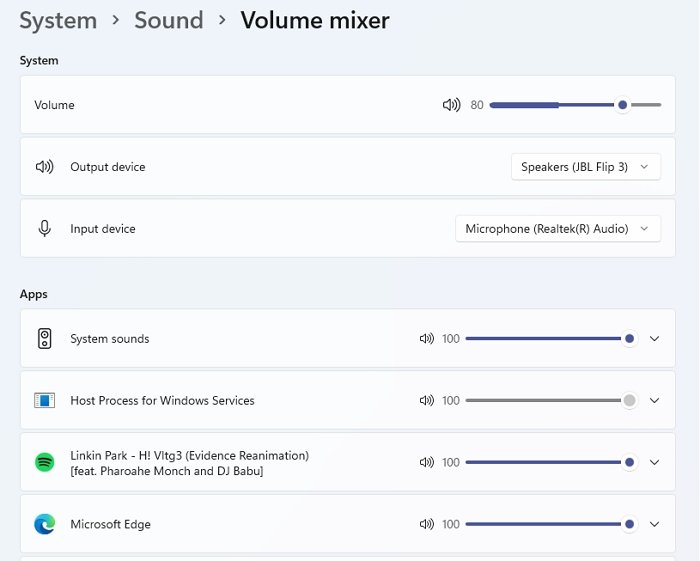 Volume Mixer Windows