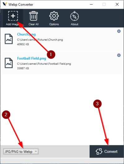 convert WebP images to PNG and JPG with WebP Converter