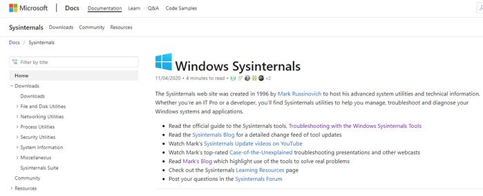 Microsoft Sysinternals Suite : Manage, troubleshoot, diagnose Windows systems, apps