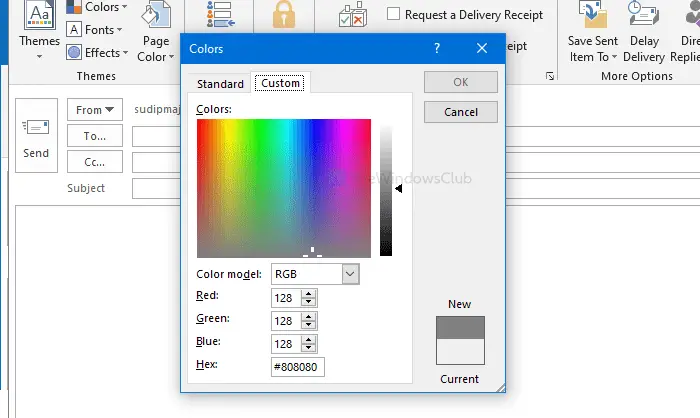How to add or change background color and image in Outlook email