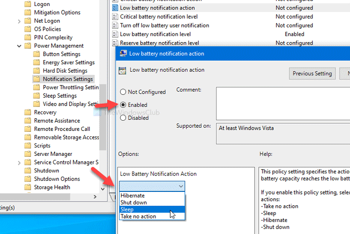 Manage Battery Notifications With Registry Or Group Policy Editor